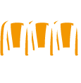 pictogramme 3 personnages orange