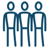 pictogramme 3 personnages bleu