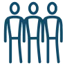 pictogramme 3 personnages bleu